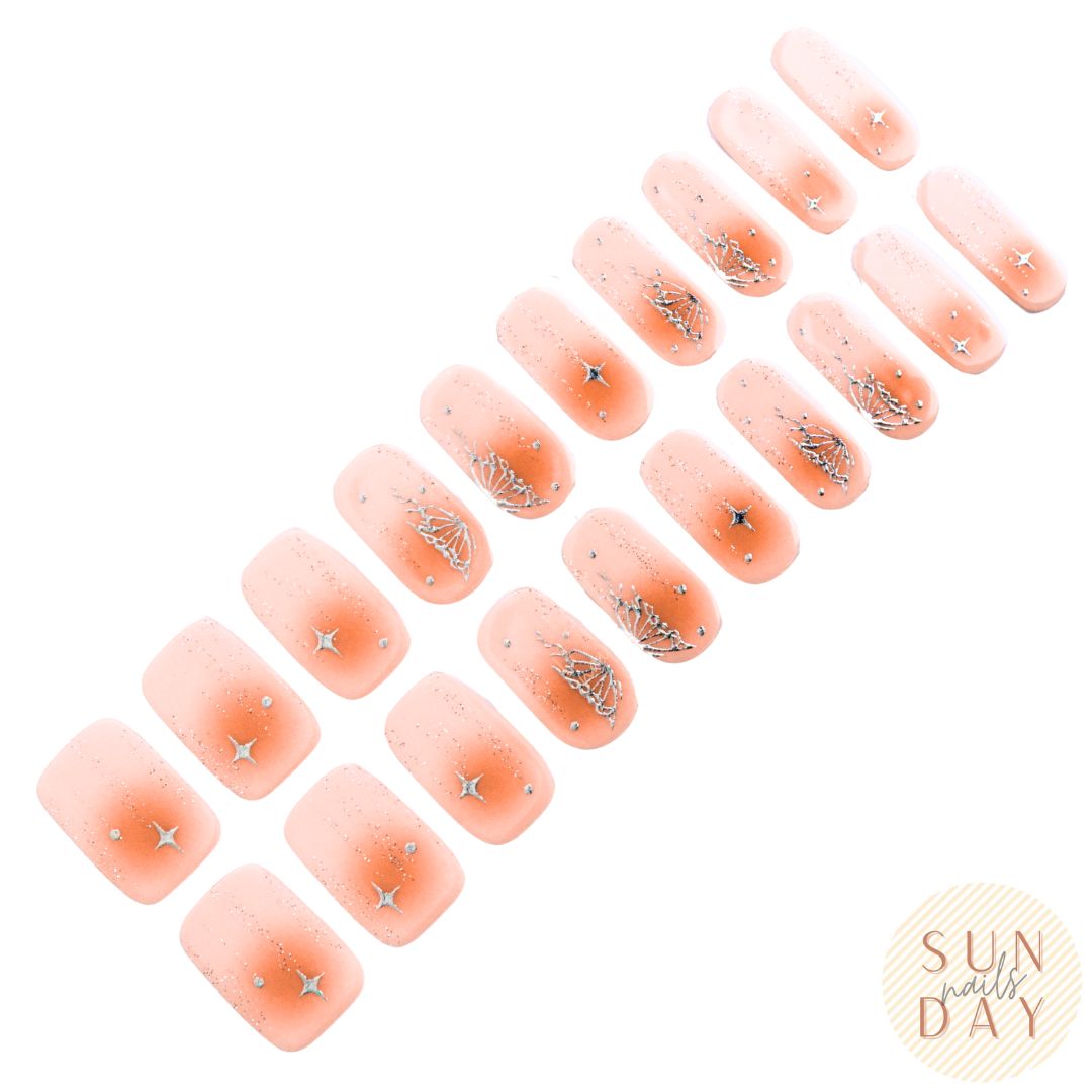 Celestial Bloom Semi Cured Gel Nail Sticker Set (Celestial Collection) | Sunday Nails AU