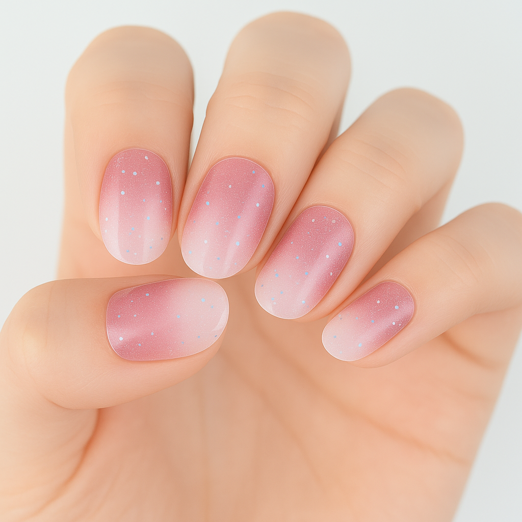 Purple Shimmer Semi Cured Gel Nail Sticker Kit