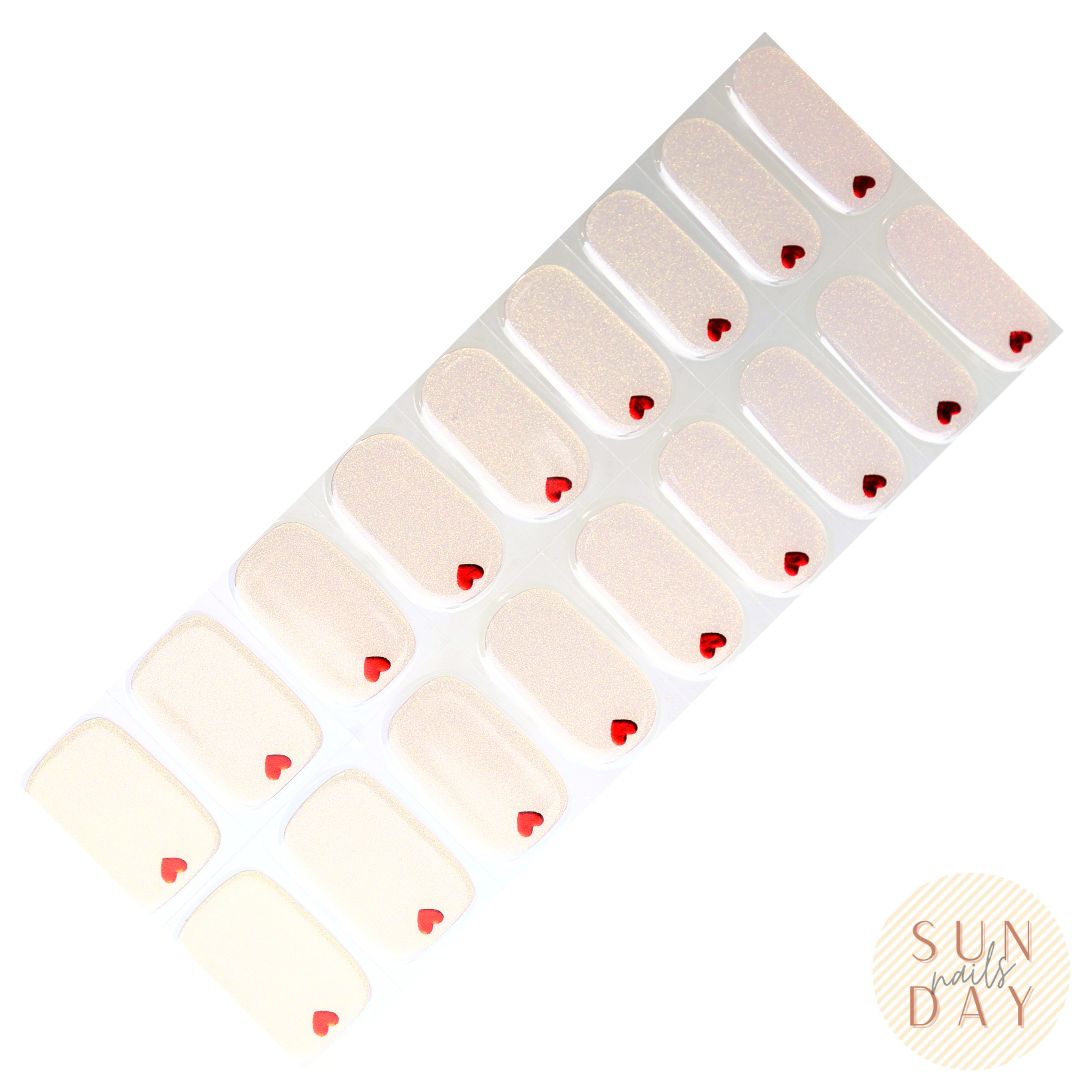 Sunday Nails AU Mini Hearts Semi Cured Gel Nail Stickers