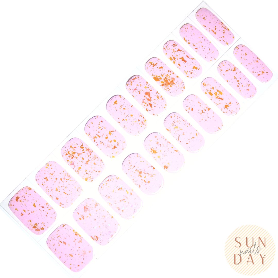 Rose Gold Sparkle Semi Cured Gel Nail Sticker Kit | Sunday Nails AU