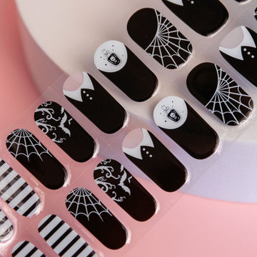 Wednesday Semi Cured Gel Nail Sticker Kit (Halloween) | Sunday Nails AU
