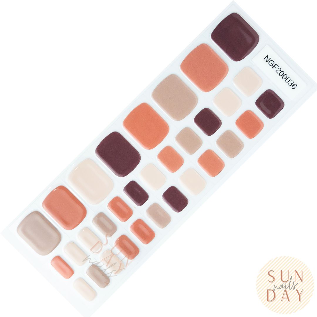 (PEDI) Shades of Nudes Semi Cured Gel Nail Sticker Kit | Sunday Nails AU