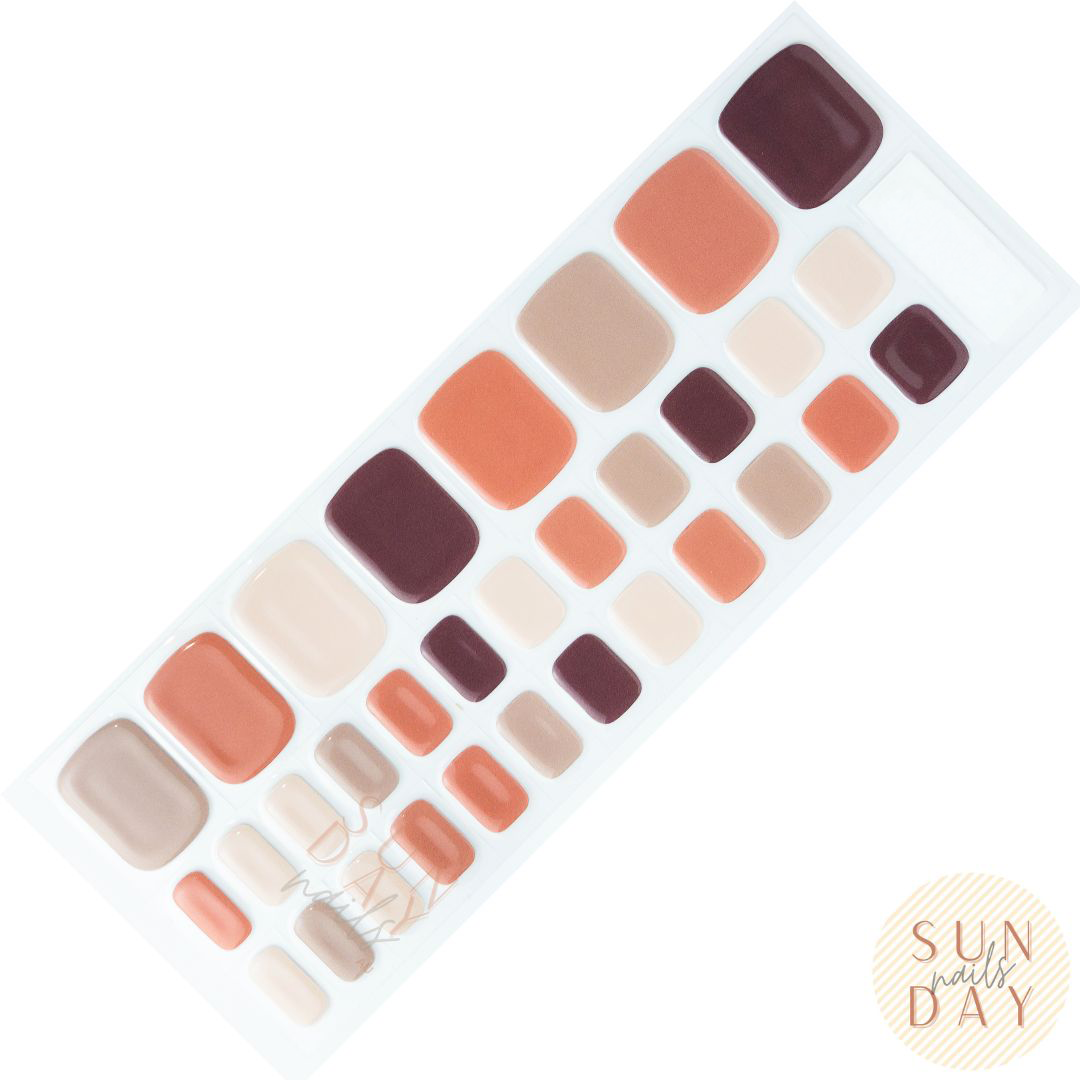 (PEDI) Shades of Nudes Semi Cured Gel Nail Sticker Kit