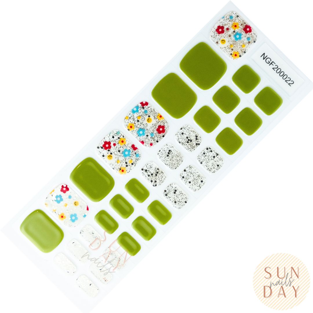 (PEDI) Secret Garden Semi Cured Gel Nail Sticker Kit | Sunday Nails AU