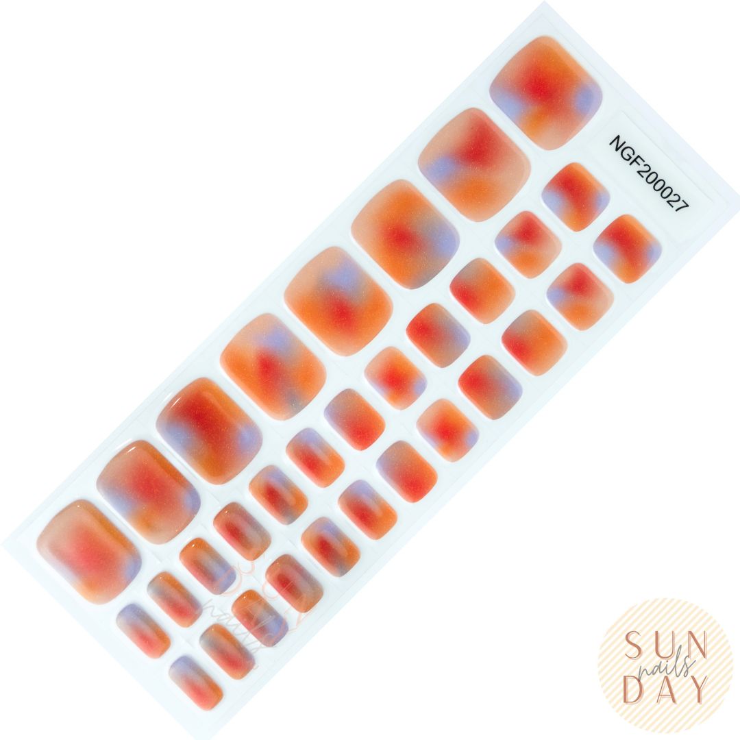 (PEDI) Sunset Semi Cured Gel Nail Sticker Kit | Sunday Nails AU