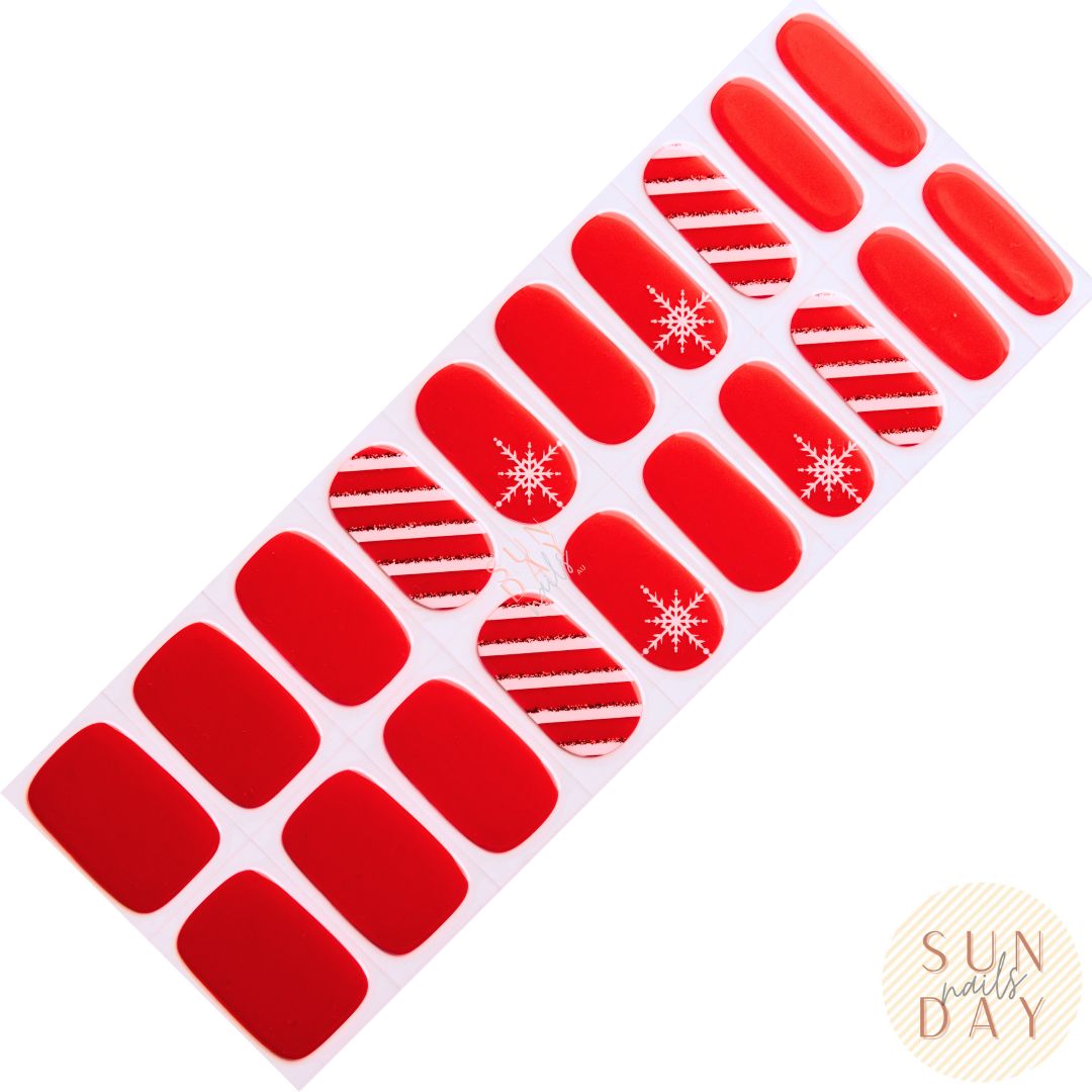 Peppermint Candy Semi Cured Gel Nail Sticker Kit  (Christmas Limited Edition) | Sunday Nails AU