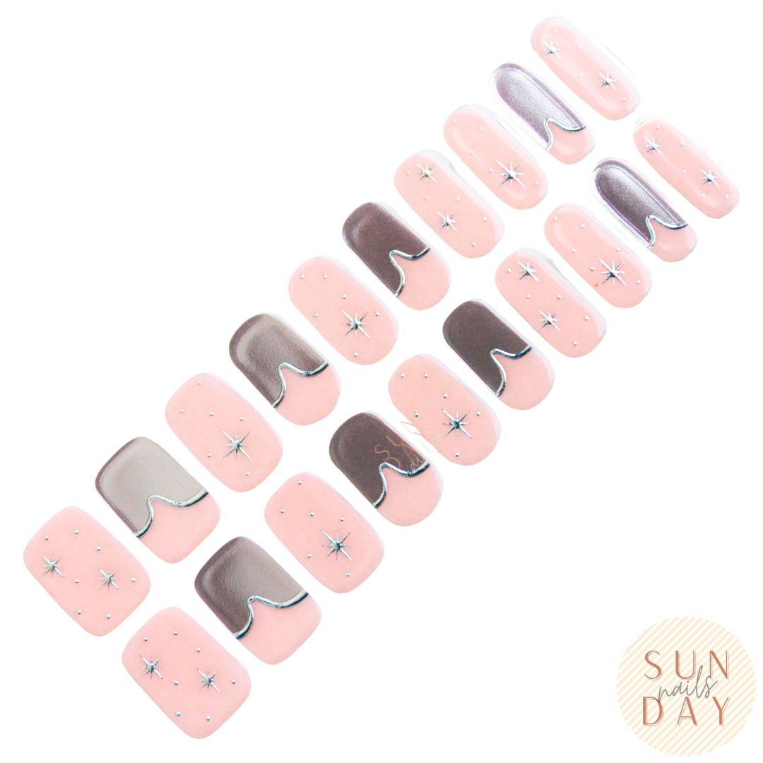 Moonlit Mirage Semi Cured Gel Nail Sticker Set (Celestial Collection) | Sunday Nails AU
