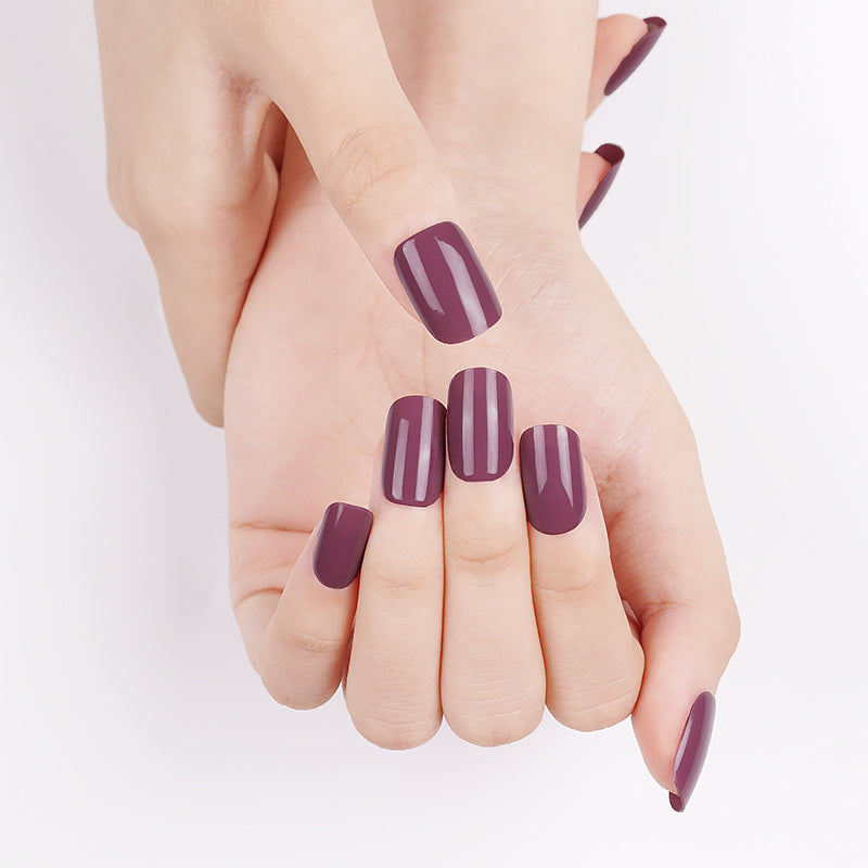 Purple Plum Semi Cured Gel Nail Sticker Kit