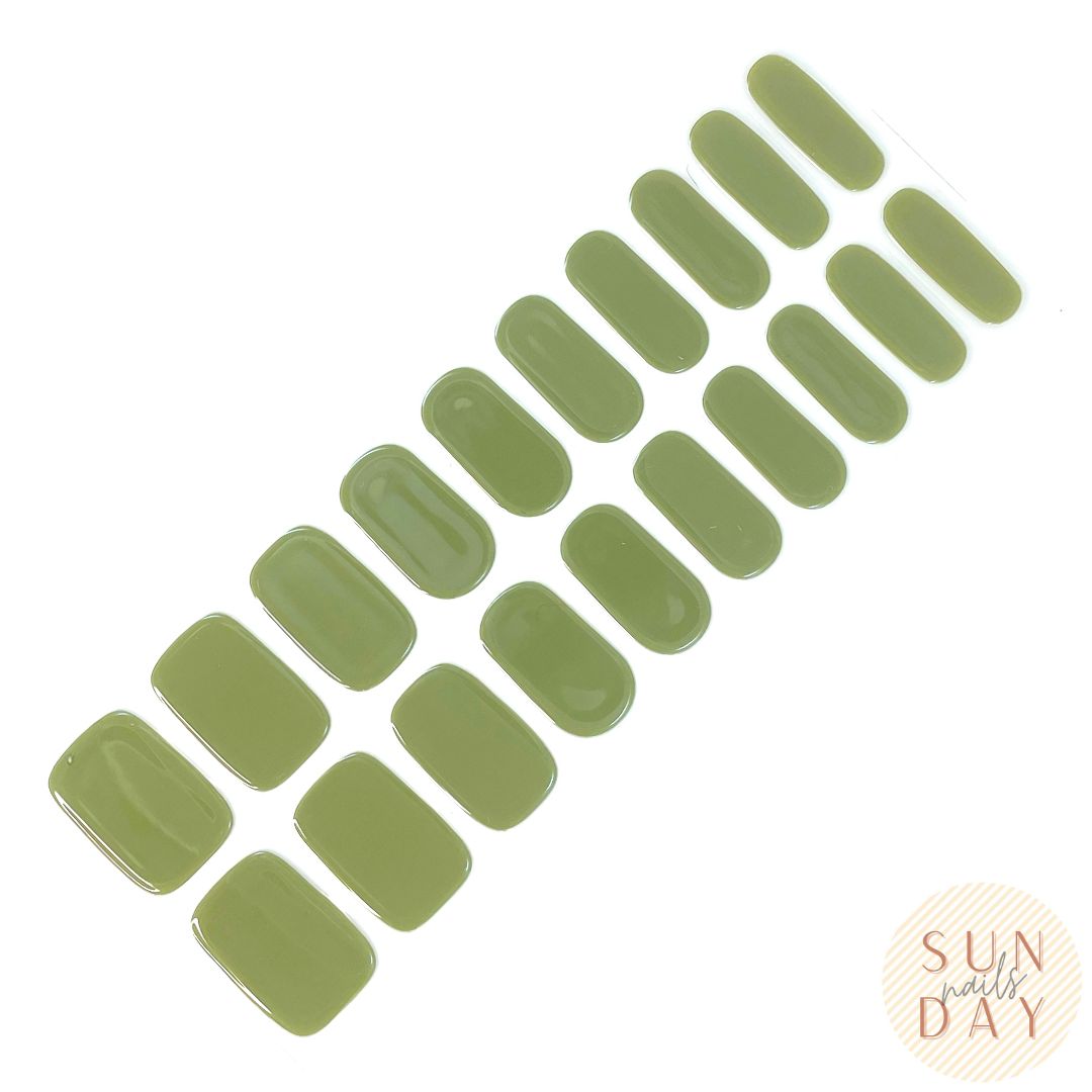 Olive Semi Cured Gel Nail Sticker Kit - Sunday Nails AU - Semi Cured Gel Nails