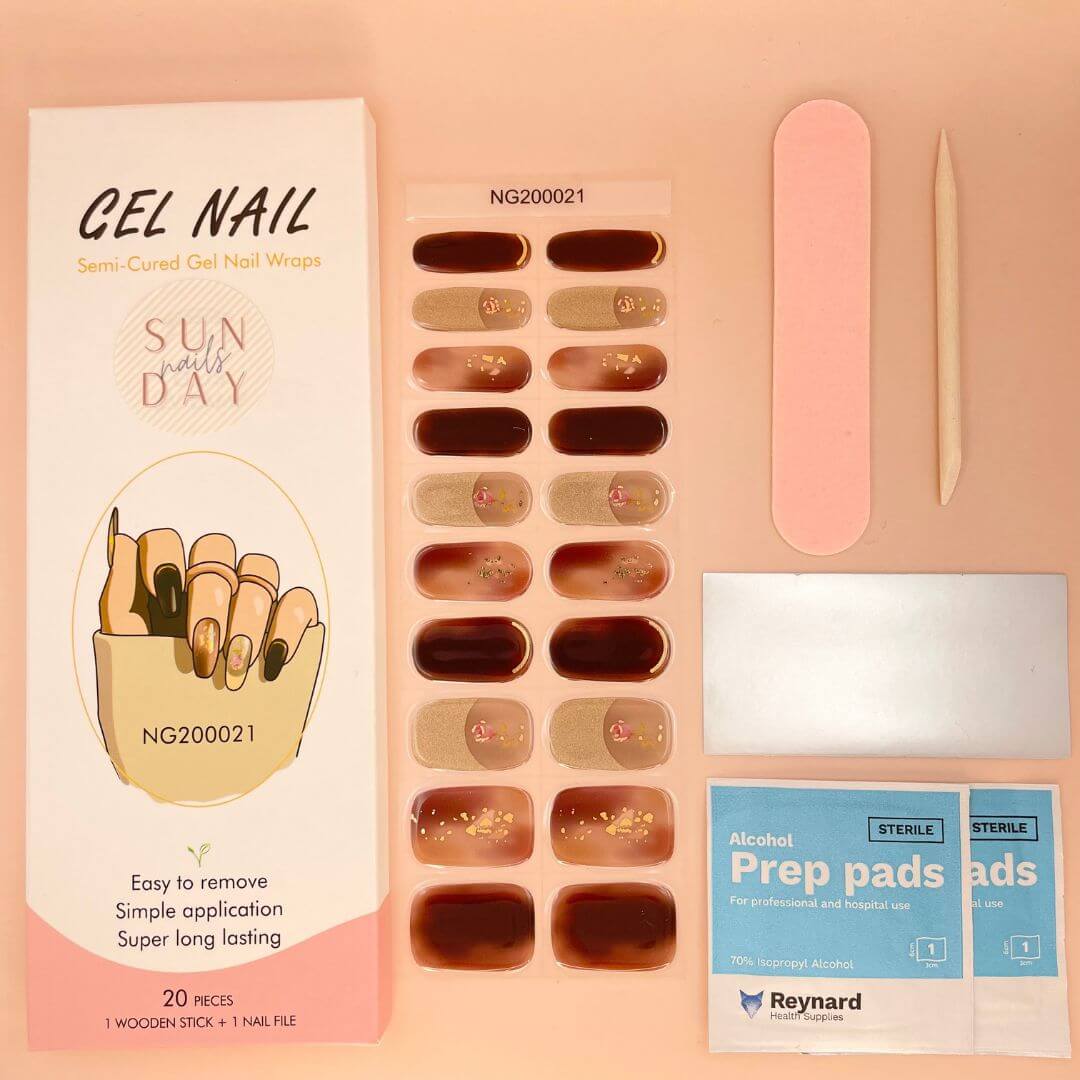 Belle's Rose Semi Cured Gel Nail StickerKit - Sunday Nails AU - Semi Cured Gel Nails