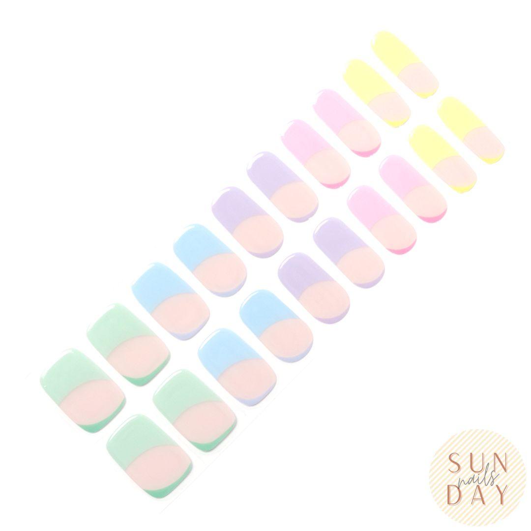 Fun Reverse French Tip Semi Cured Gel Nail Sticker Kit - Sunday Nails AU - Semi Cured Gel Nails