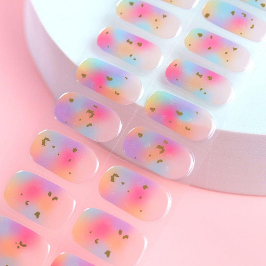 Cotton Candy Semi Cured Gel Nail Sticker Kit - Sunday Nails AU - Semi Cured Gel Nails