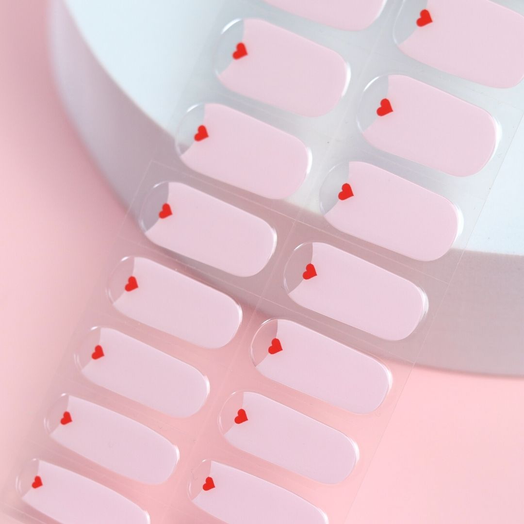 Valentine's Date Semi Cured Gel Nail Sticker Kit - Sunday Nails AU - Semi Cured Gel Nails