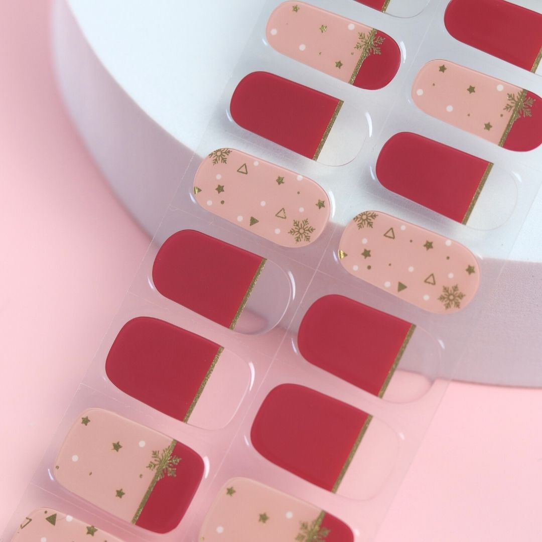 Raspberry Tips Semi Cured Gel Nail Sticker Kit - Sunday Nails AU - Semi Cured Gel Nails