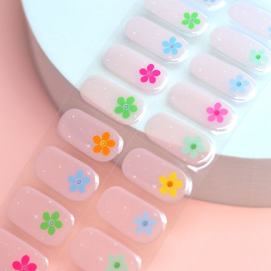 Flower Power Semi Cured Gel Nail Sticker Kit - Sunday Nails AU - Semi Cured Gel Nails