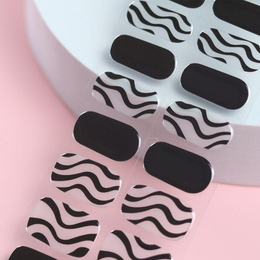 White Stripes Semi Cured Gel Nail Sticker Kit - Sunday Nails AU - Semi Cured Gel Nails
