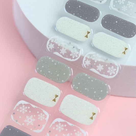 Snowflakes Semi Cured Gel Nail Sticker Kit - Sunday Nails AU - Semi Cured Gel Nails