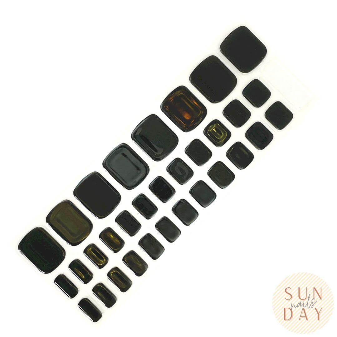 (PEDI) Back to Black Semi Cured Gel Nail Sticker Kit