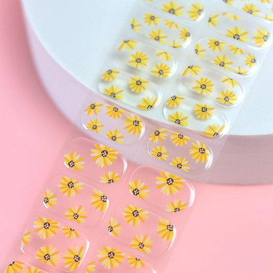 Sunny Sunflowers Semi Cured Gel Nail Sticker Kit - Sunday Nails AU - Semi Cured Gel Nails