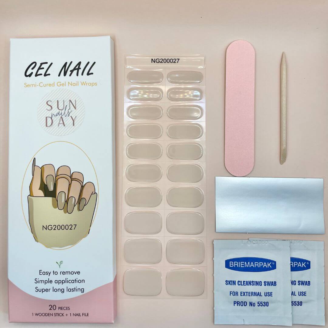 Bisque Semi Cured Gel Nail Sticker Kit - Sunday Nails AU - Semi Cured Gel Nails