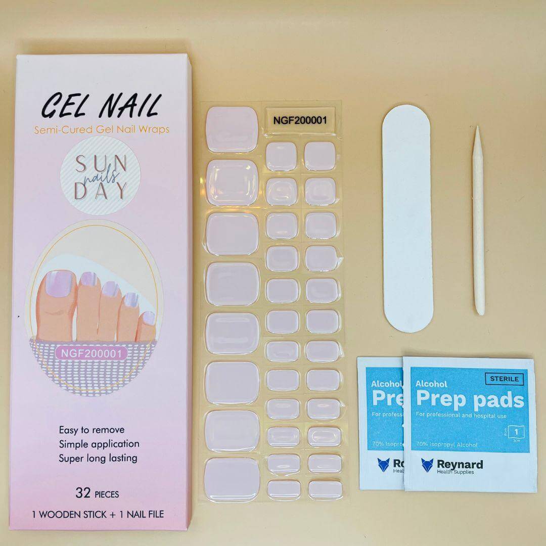 (PEDI) Blush Semi Cured Gel Nails Kit - Sunday Nails AU - Semi Cured Gel Nails