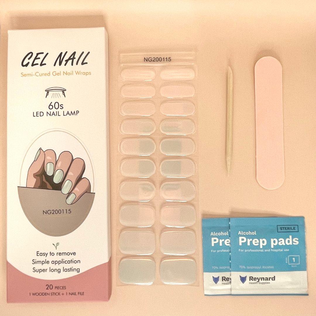 Lime Pearlescent Semi Cured Gel Nail Sticker Kit - Sunday Nails AU - Semi Cured Gel Nails