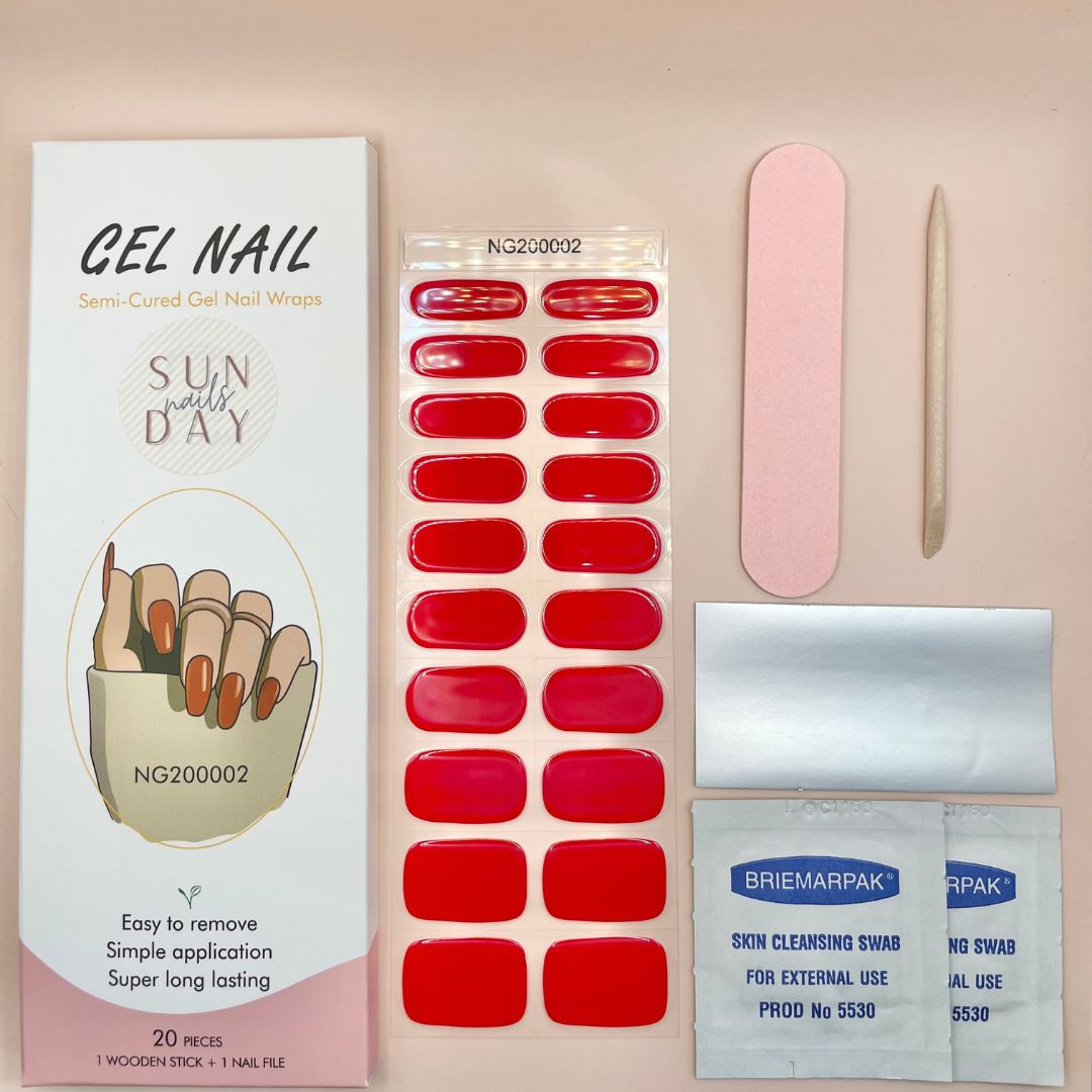 Strawberry Fields Semi Cured Gel Nail StickerKit - Sunday Nails AU - Semi Cured Gel Nails