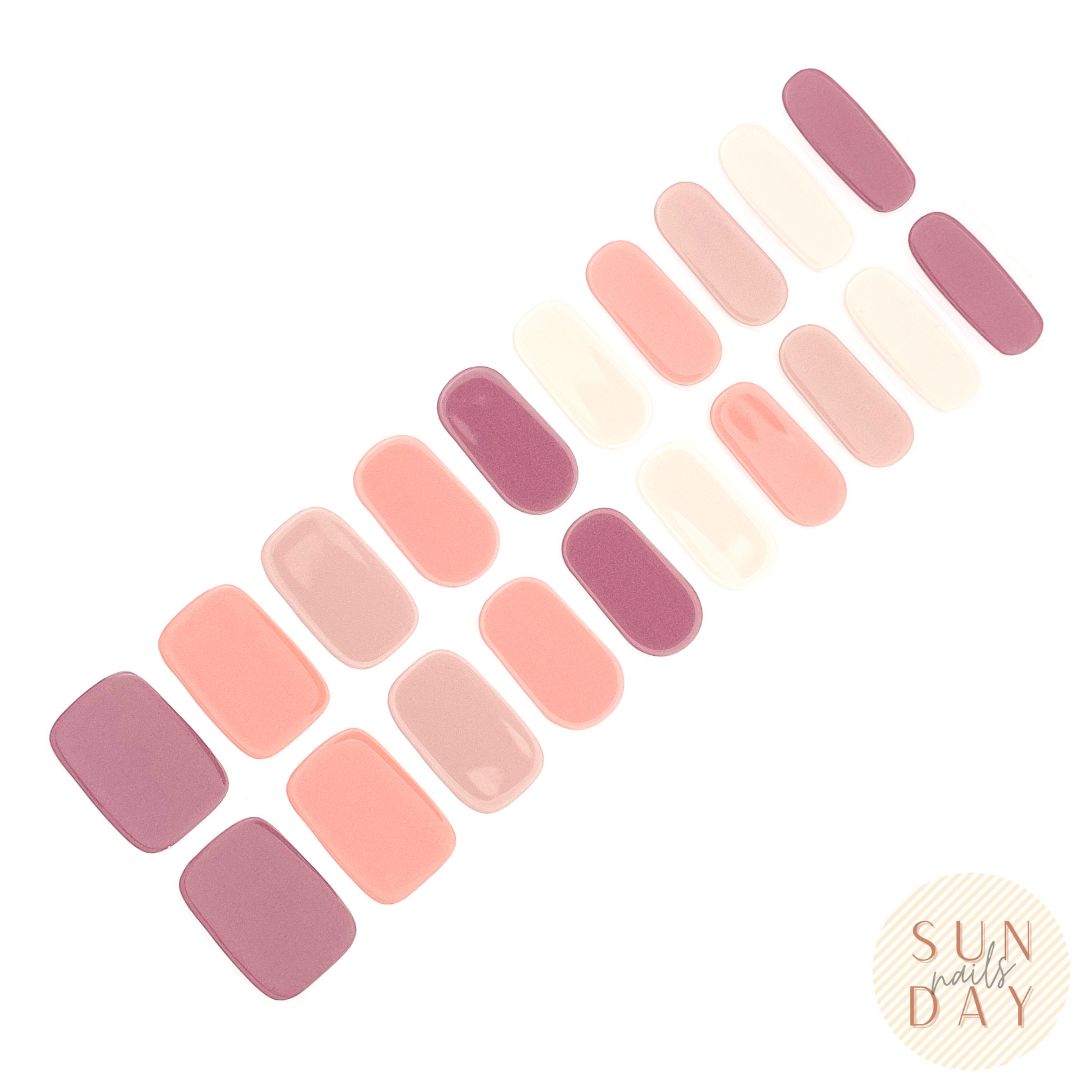 Shades of Nude Semi Cured Gel Nail Sticker Kit - Sunday Nails AU - Semi Cured Gel Nails