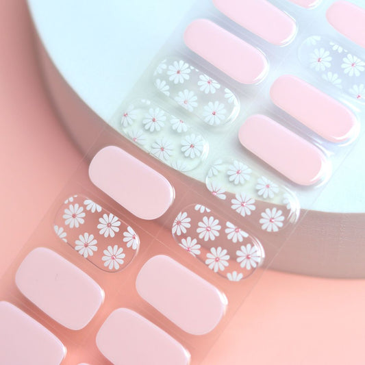 Dainty Daisies Semi Cured Gel Nail Sticker Kit - Sunday Nails AU - Semi Cured Gel Nails