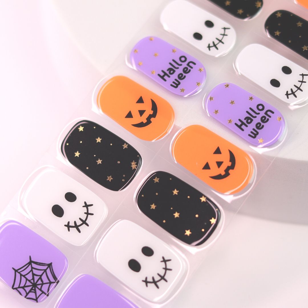 Groovy Ghosts Semi Cured Gel Nail Sticker Kit - Sunday Nails AU - Semi Cured Gel Nails