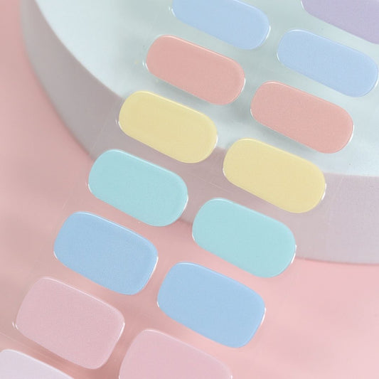 Light Rainbow Semi Cured Gel Nail Sticker Kit - Sunday Nails AU - Semi Cured Gel Nails