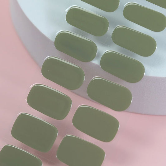 Olive Semi Cured Gel Nail Sticker Kit - Sunday Nails AU - Semi Cured Gel Nails