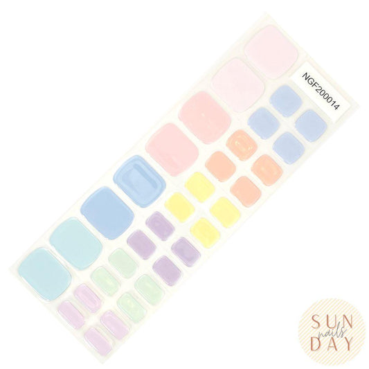 (PEDI) Light Rainbow Semi Cured Gel Nails Kit - Sunday Nails AU - Semi Cured Gel Nails