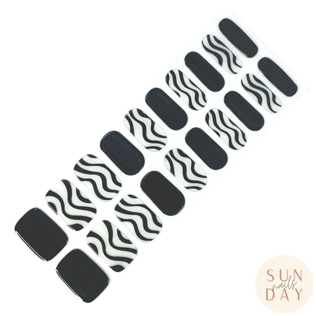 White Stripes Semi Cured Gel Nail Sticker Kit - Sunday Nails AU - Semi Cured Gel Nails
