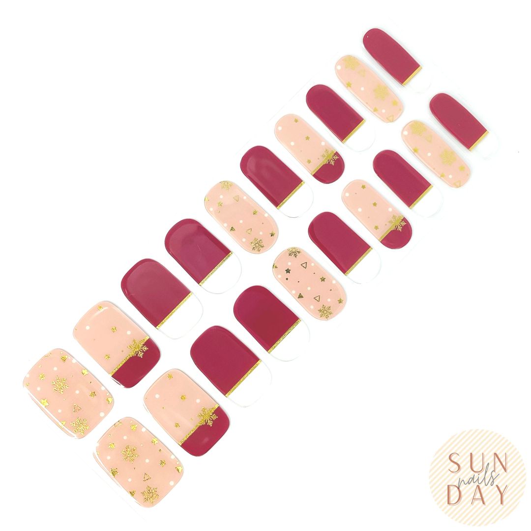 Raspberry Tips Semi Cured Gel Nail Sticker Kit - Sunday Nails AU - Semi Cured Gel Nails