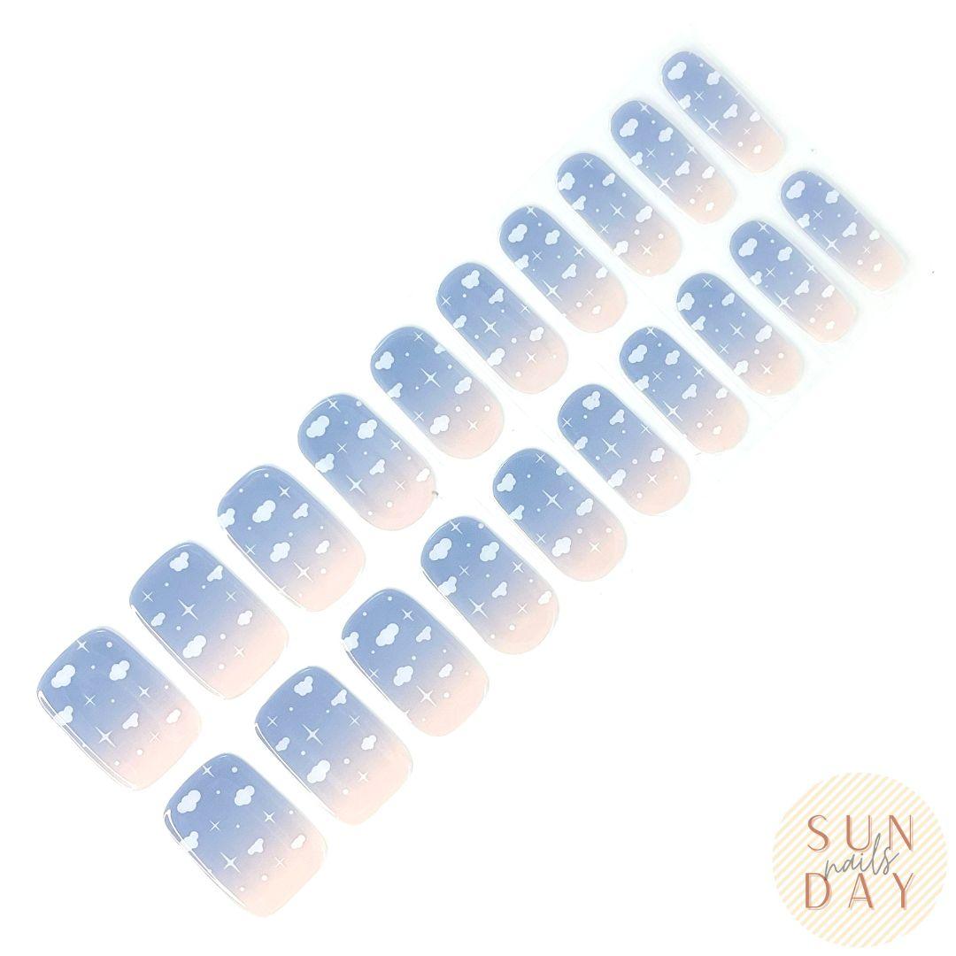 Cloudy Day Semi Cured Gel Nail Sticker Kit - Sunday Nails AU - Semi Cured Gel Nails