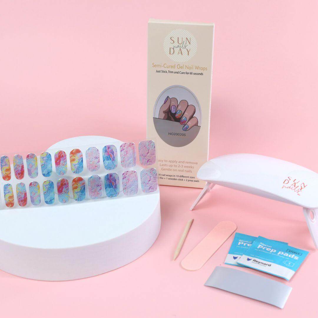 Abstract Beauty Semi Cured Gel Nail Sticker Kit - Sunday Nails AU - Semi Cured Gel Nails