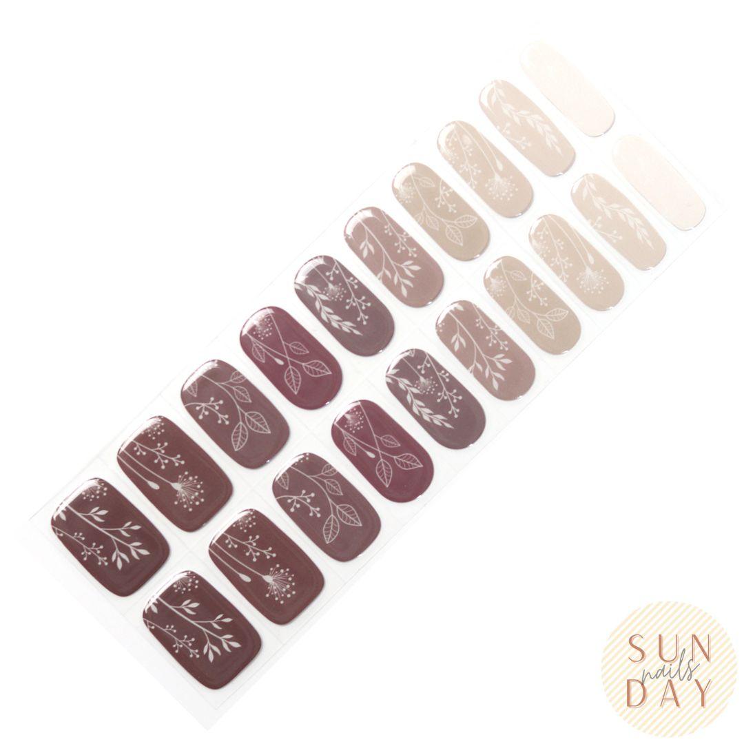 Autumn Leaves Semi Cured Gel Nail Sticker Kit - Sunday Nails AU - Semi Cured Gel Nails