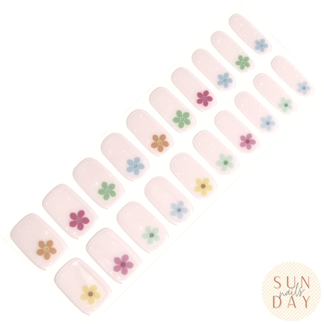 Flower Power Semi Cured Gel Nail Sticker Kit - Sunday Nails AU - Semi Cured Gel Nails