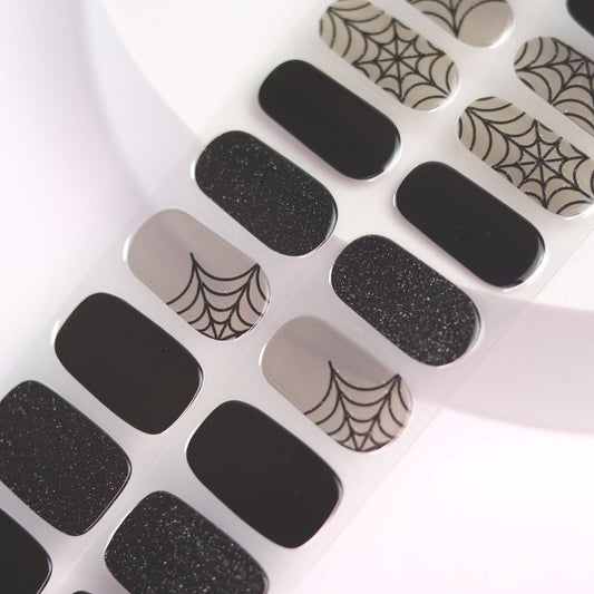Spider Webs Semi Cured Gel Nail Sticker Kit - Sunday Nails AU - Semi Cured Gel Nails
