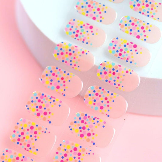 Rainbow Sprinkles Semi Cured Gel Nail Sticker Kit - Sunday Nails AU - Semi Cured Gel Nails