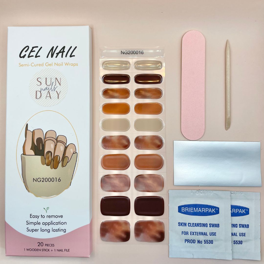 Marble Cake Semi Cured Gel Nail Sticker Kit - Sunday Nails AU - Semi Cured Gel Nails