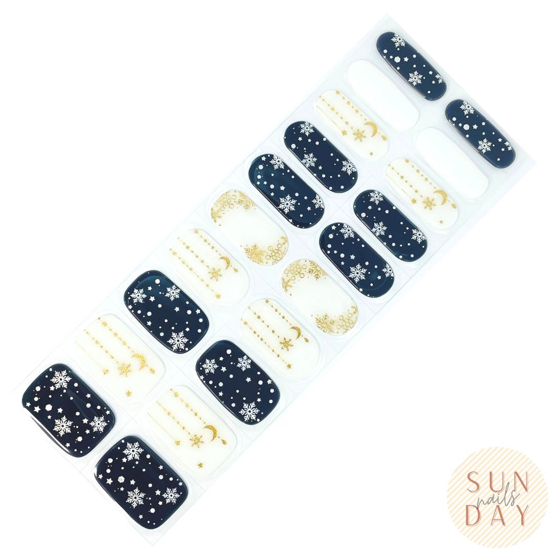 Snow Crystals Semi Cured Gel Nail Sticker Kit - Sunday Nails AU - Semi Cured Gel Nails