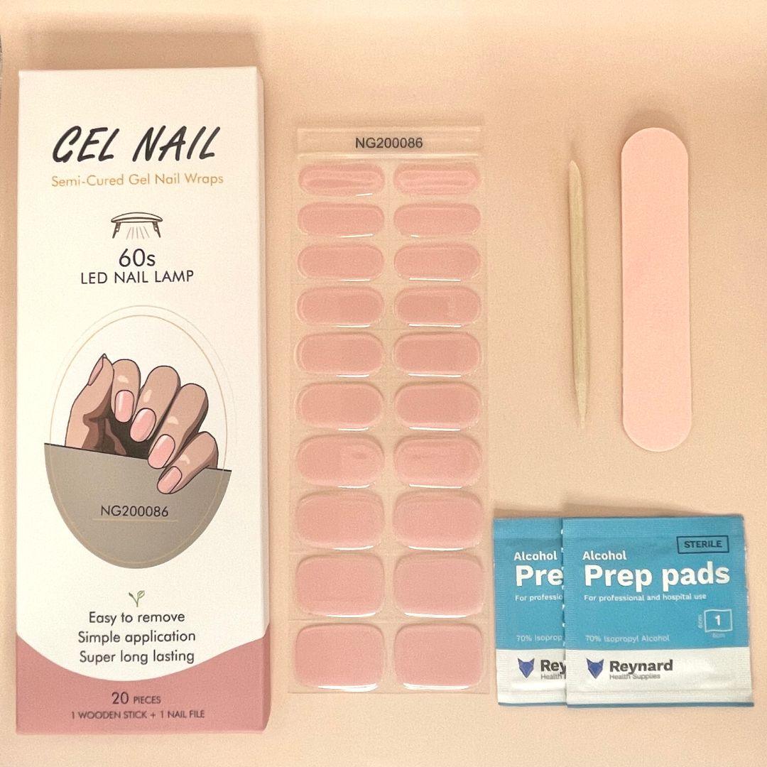 Jelly Nude Semi Cured Gel Nail StickerKit - Sunday Nails AU - Semi Cured Gel Nails