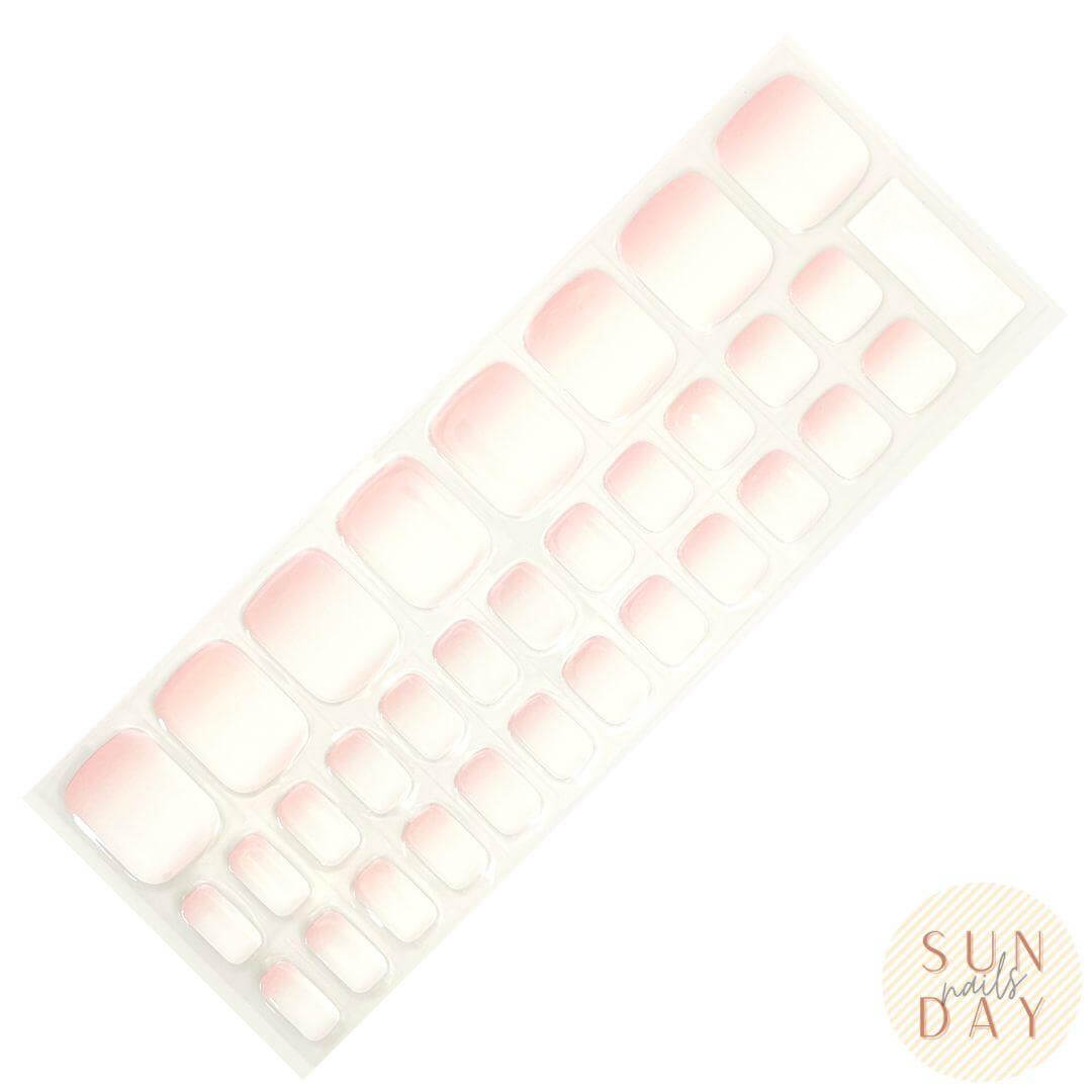 (PEDI) Faded Rose Semi Cured Gel Nail Sticker Kit