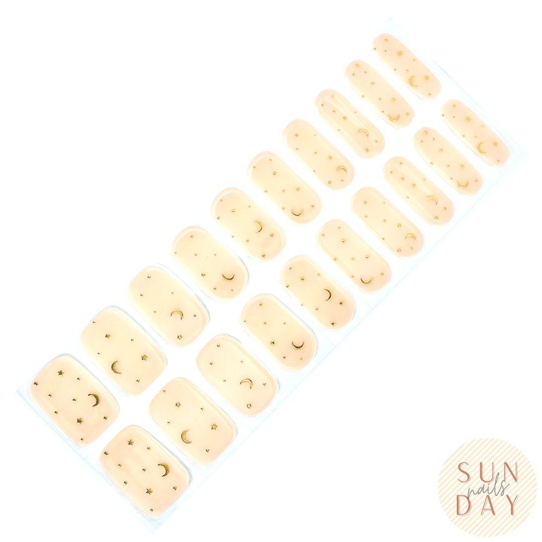 Moon and Stars Semi Cured Gel Nail Sticker Kit - Sunday Nails AU - Semi Cured Gel Nails