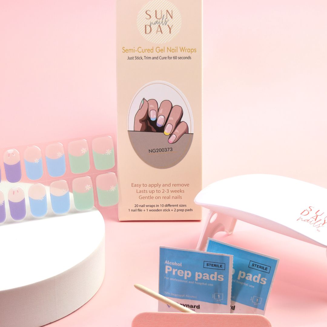 Easter Bunny Semi Cured Gel Nail Sticker Kit | Sunday Nails AU Media 1 of 3