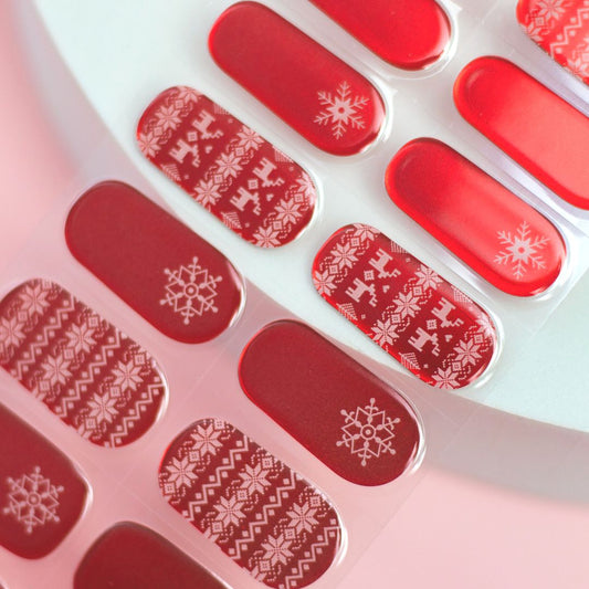 Christmas Sweater Semi Cured Gel Nail Sticker Kit  (Christmas Limited Edition) | Sunday Nails AU