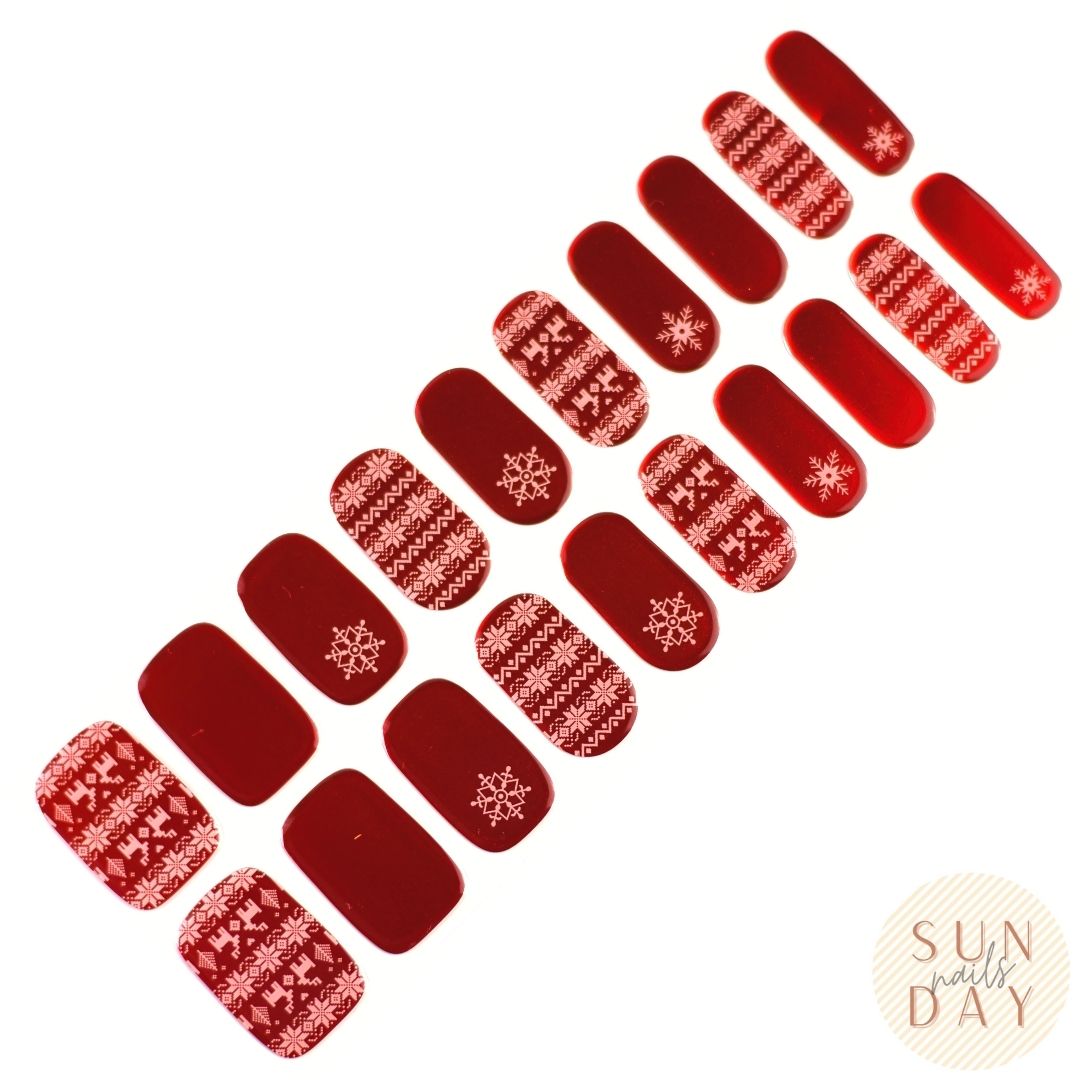 Christmas Sweater Semi Cured Gel Nail Sticker Kit  (Christmas Limited Edition)