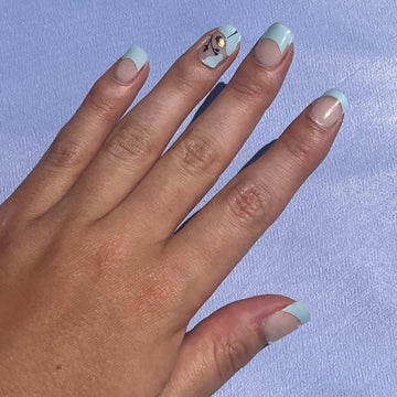 Blue Blossoms Semi Cured Gel Nail Sticker Kit | Sunday Nails AU